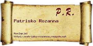Patrisko Rozanna névjegykártya